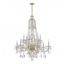 Crystorama 1112-PB-CL-SAQ - Traditional Crystal 37.5'' Swarovski Spectra Crystal Polished Brass Chandelier