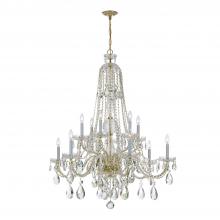 Crystorama 1112-PB-CL-S - Traditional Crystal 12 Light Swarovski Strass Crystal Polished Brass Chandelier