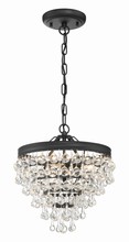 Crystorama 130-MK - Calypso 13'' Crystal Teardrop Matte Black Chandelier