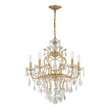 Crystorama 4455-GA-CL-S - Filmore 6 Light Swarovski Strass Crystal Antique Gold Chandelier