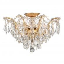 Crystorama 4457-GA-CL-S - Filmore 5 Light Swarovski Strass Crystal Antique Gold Flush Mount