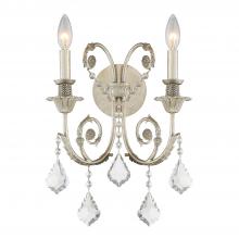 Crystorama 5112-OS-CL-S - Regis 2 Light Swarovski Strass Crystal Olde Silver Sconce