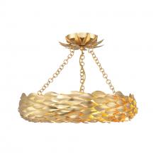 Crystorama 535-GA_CEILING - Broche 18'' LED Antique Gold Semi Flush Mount