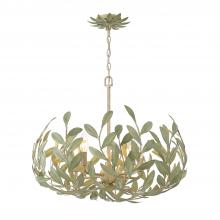 Crystorama 566-CT - Broche 5 Light Champagne Green Tea Chandelier