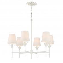 Crystorama 568-MT - Broche 32'' Matte White Chandelier