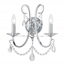Crystorama 6822-CH-CL-SAQ - Othello 14'' Swarovski Spectra Crystal Polished Chrome Sconce