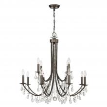 Crystorama 8829-VZ-CL-S - Bridgehampton 12 Light Swarovski Strass Crystal Vibrant Bronze Chandelier