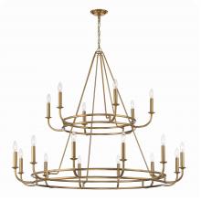 Crystorama BAI-A2109-AG - Bailey 18 Light Aged Brass Chandelier