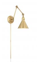 Crystorama MOR-8801-AG - Morgan 1 Light Aged Brass Task Sconce