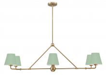 Crystorama XAV-B9306-VG-GR - Xavier 46'' Vibrant Gold + Green Linear Chandelier