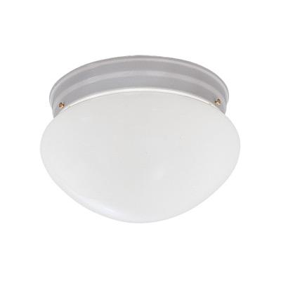 One Light White Bowl Flush Mount