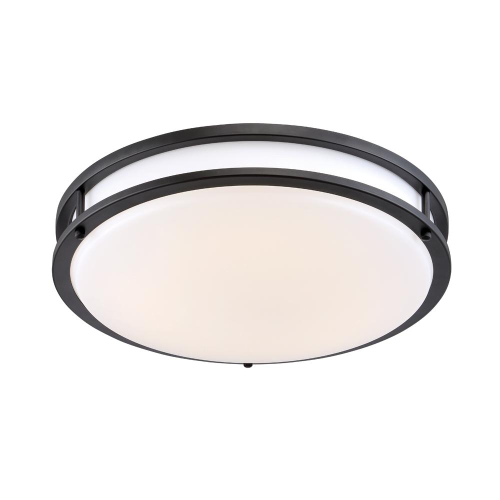 16 in. Bronze Integrated Selectable LED CCT Round Flush Mount Light