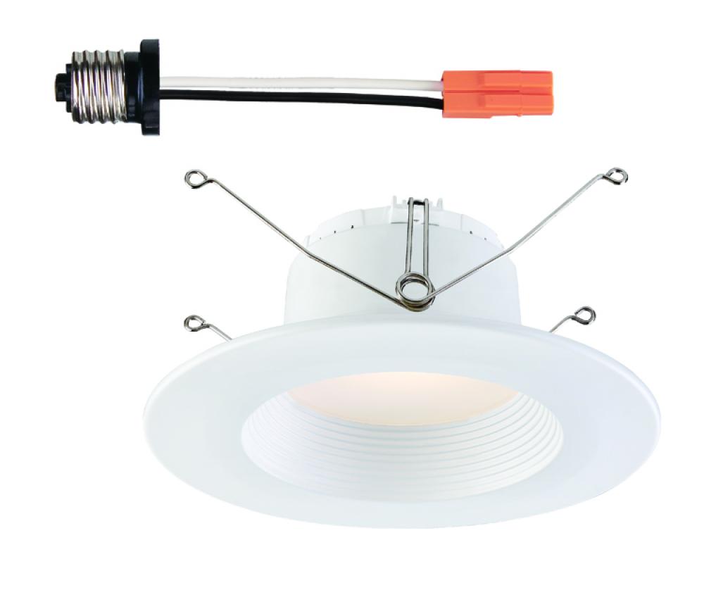 5 in./6 in. 3500K Cool White Integrated LED Recessed CEC-T20 Baffle Trim in White