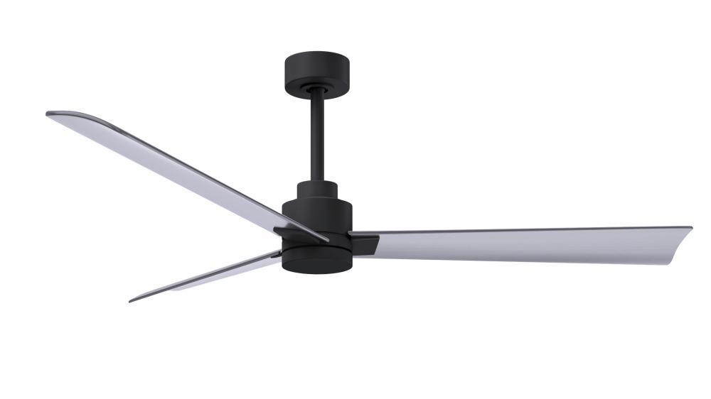 Alessandra - 56" Three Blade Transitional Ceiling Fan - Matte Black Finish - Brushed Nickel Blad