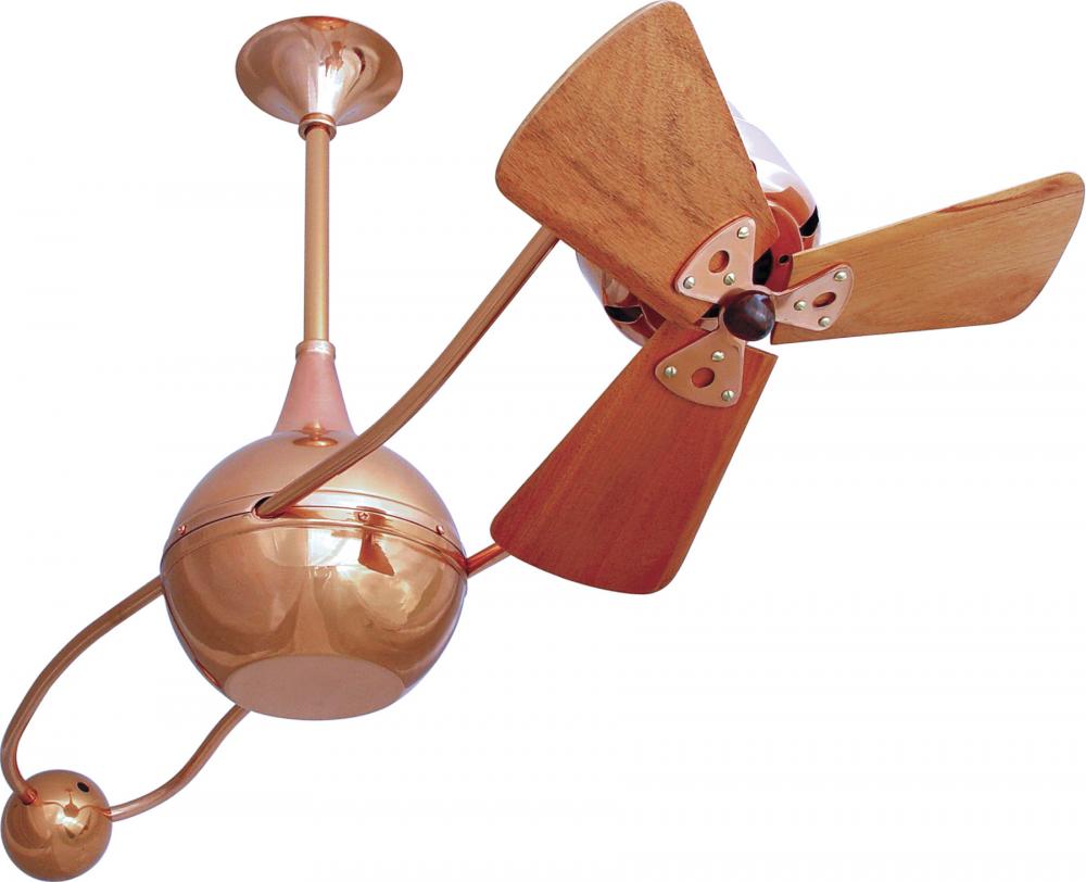 Brisa 2000 - Rotational Ceiling Fan - Polished Copper Finish - Mahogany Tone Blades