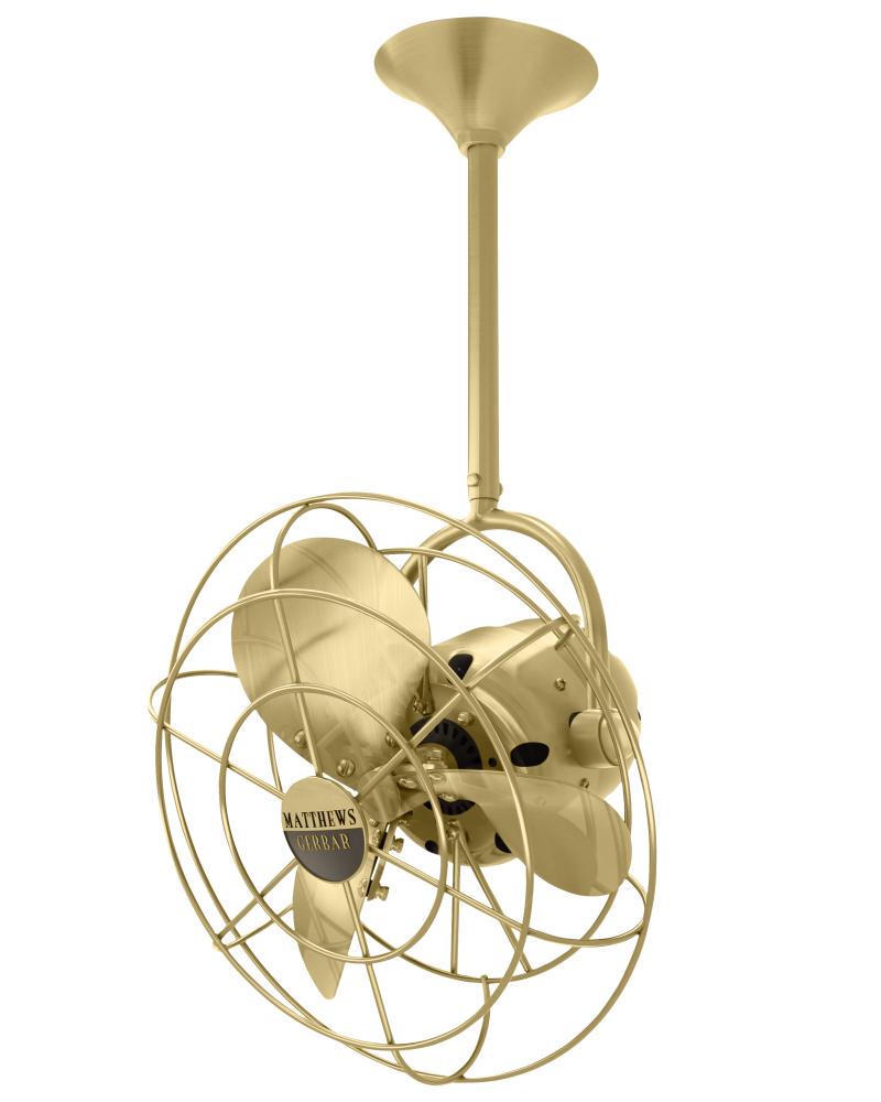 Bianca Direcional - Directional Ceiling Fan - Brushed Brass Finish - Metal Blades