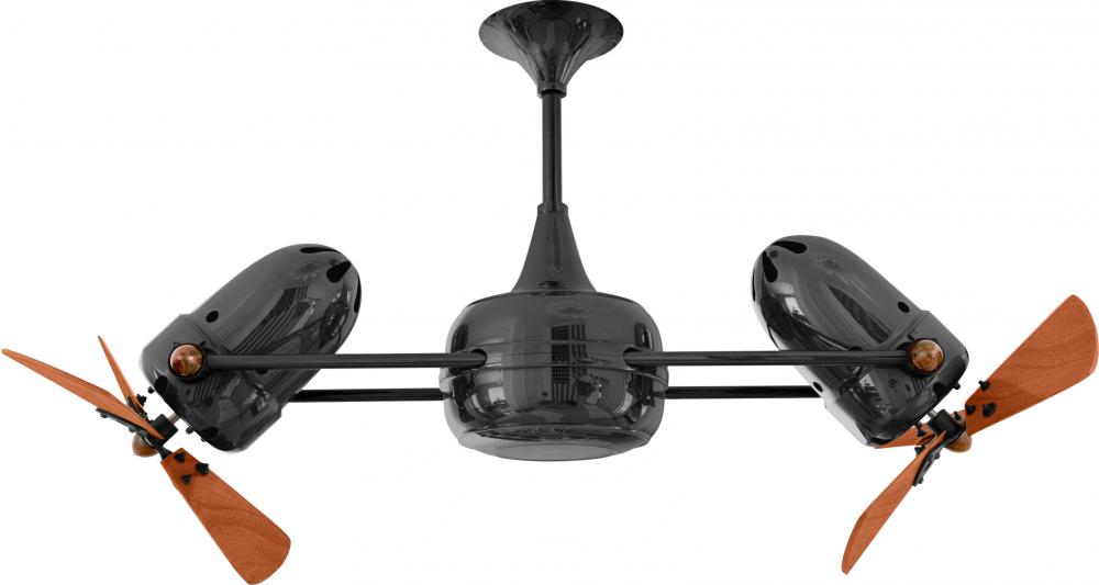 Duplo Dinamico - Rotational Ceiling Fan - Black Nickel Finish - Wood Blades