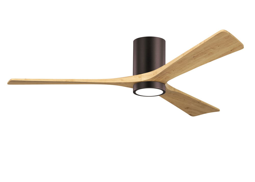 Irene-3HLK - 60" Three Blade Flush Mount Paddle Fan - 5CCT Integrated LED - Brushed Bronze Finis