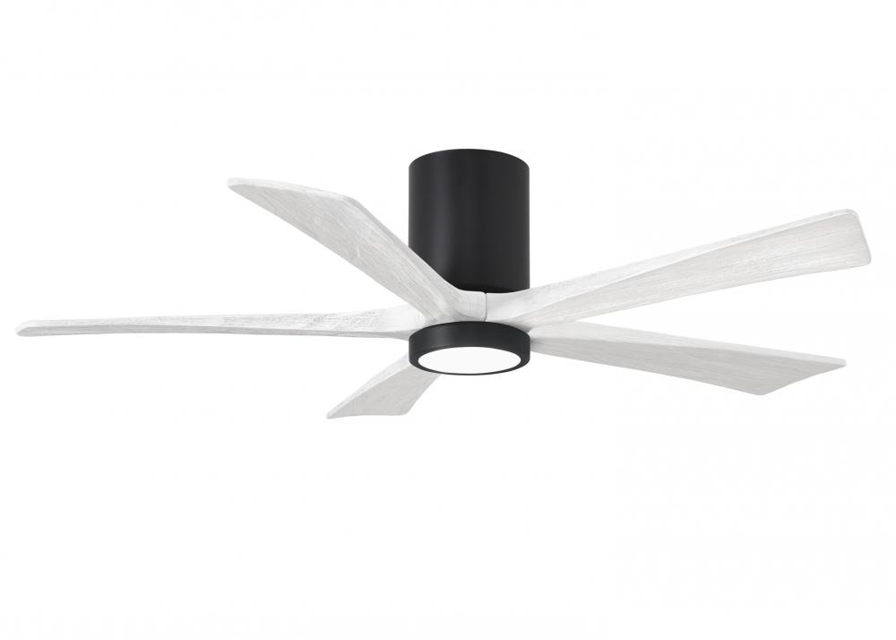 Irene-5HLK - 52" Five Blade Flush Mount Paddle Fan - 5CCT Integrated LED - Matte Black Finish