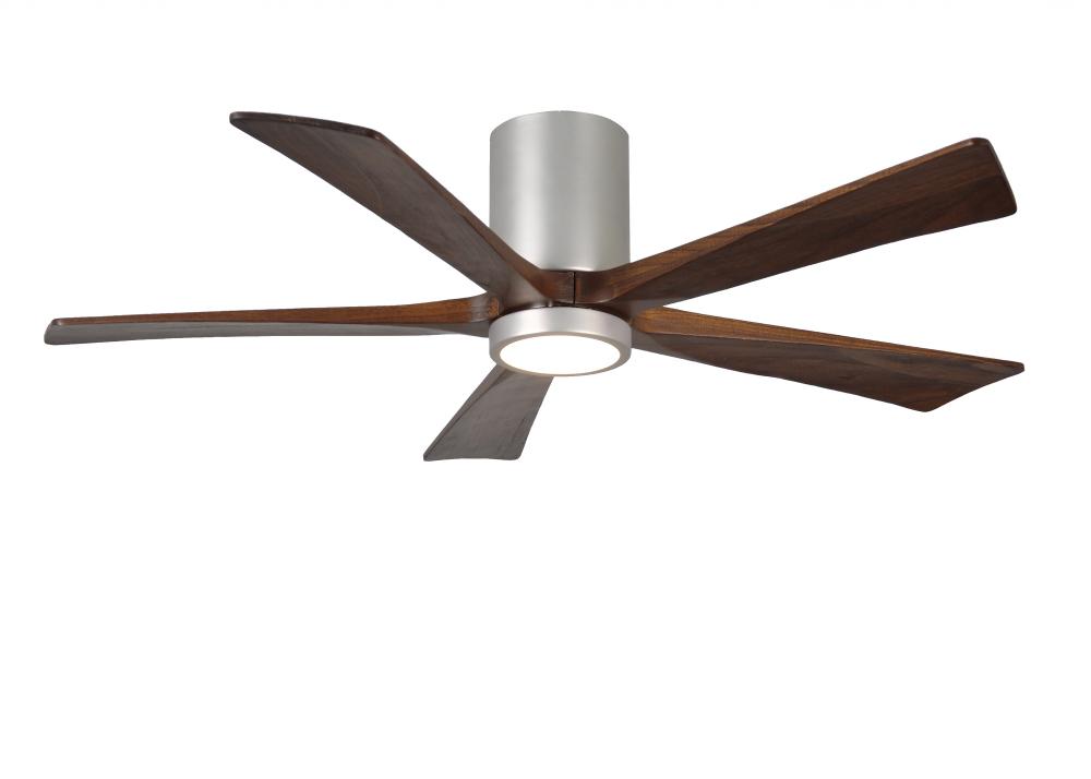 Irene-5HLK - 52" Five Blade Flush Mount Paddle Fan - 5CCT Integrated LED - Brushed Nickel Finish
