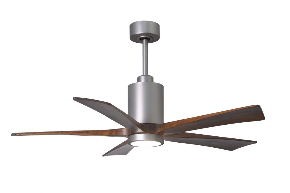 Patricia-5-52" Five Blade Ceiling Fan-5CCT Integrated LED-Brushed Nickel Finish-Walnut Tone Blad