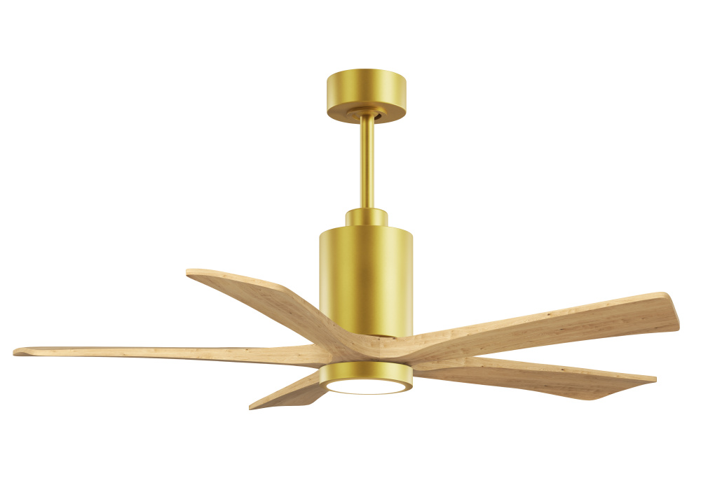 Patricia-5 - 52" Five Blade Ceiling Fan - 5CCT Integrated LED - Brushed Brass Finish