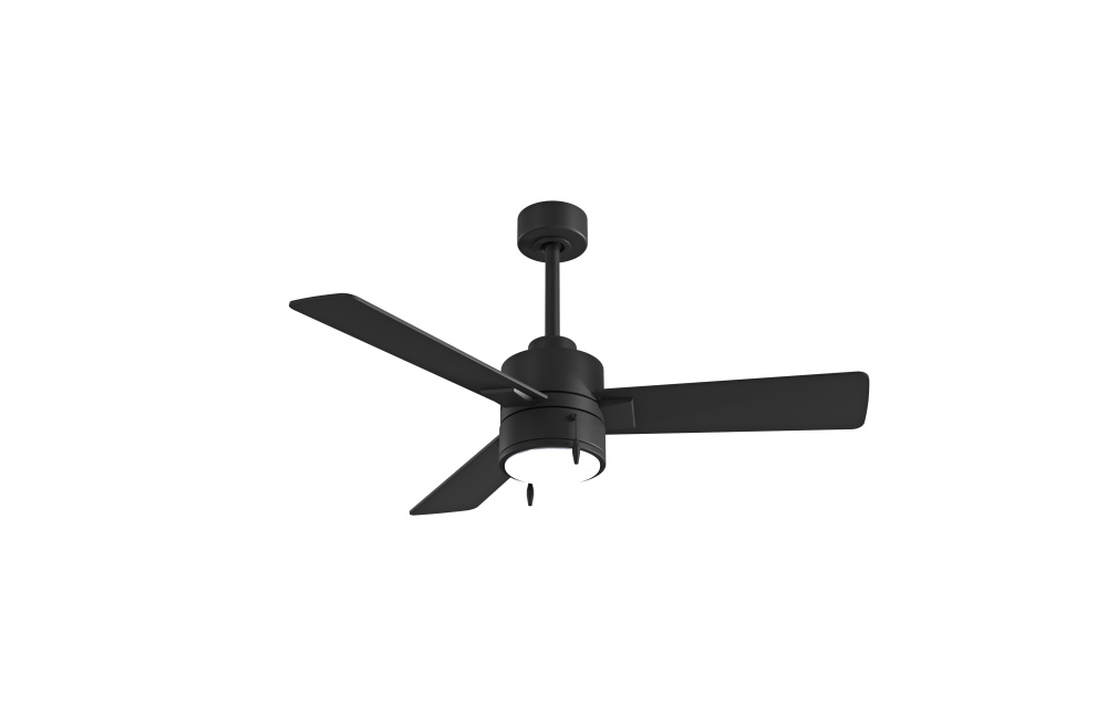 Steven - 42” Three Blade Ceiling Fan - Integrated LED - Matte Black Finish - Matte Black Blades