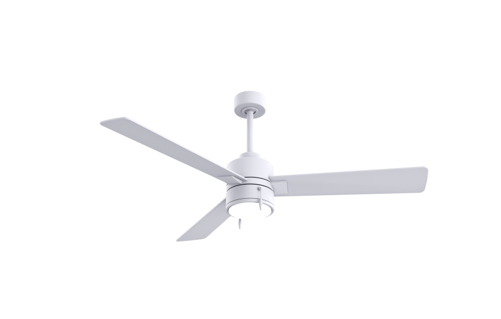 Steven - 52” Three Blade Ceiling Fan - Integrated LED - Matte White Finish - Matte White Blades