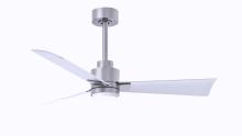 Matthews Fan Company AKLK-BN-MWH-42 - Alessandra 3-blade transitional ceiling fan in brushed nickel finish with matte white blades. Opti