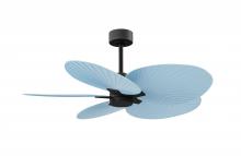 Matthews Fan Company AKTP-BK-BL - Alessandra Tropical - Five Blade Ceiling Fan - Matte Black Finish - Light Blue Blades