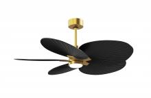 Matthews Fan Company AKTPLK-BRBR-BK - Alessandra Tropical - Five Blade Ceiling Fan - 5CCT Integrated LED - Brushed Brass Finish