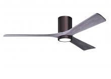 Matthews Fan Company IR3HLK-BB-BW-60 - Irene-3HLK-60" Three Blade Flush Mount Paddle Fan-5CCT Integrated LED-Brushed Bronze Finish