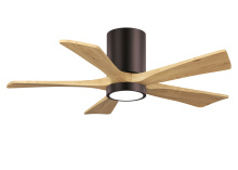 Matthews Fan Company IR5HLK-BB-LM-42 - Irene-5HLK-42" Five Blade Flush Mount Paddle Fan-5CCT Integrated LED-Brushed Bronze Finish