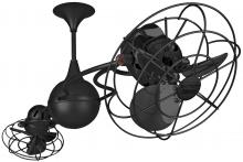 Matthews Fan Company IV-BK-MTL - Italo Ventania 360° dual headed rotational ceiling fan in Matte Black finish with metal blades.