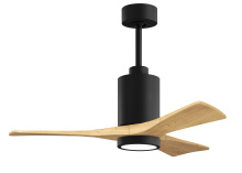 Matthews Fan Company PA3-BK-LM-42 - Patricia-3 - 42" Three Blade Ceiling Fan - 5CCT Integrated LED - Matte Black Finish