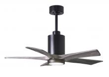 Matthews Fan Company PA5-BK-BW-42 - Patricia-5 - 42" Five Blade Ceiling Fan - 5CCT Integrated LED - Matte Black Finish