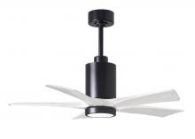 Matthews Fan Company PA5-BK-MWH-42 - Patricia-5-42" Five Blade Ceiling Fan-5CCT Integrated LED-Matte Black Finish-Matte White Blades