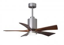 Matthews Fan Company PA5-BN-WA-42 - Patricia-5-42" Five Blade Ceiling Fan-5CCT Integrated LED-Brushed Nickel Finish-Walnut Tone Blad