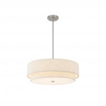 Justice Design Group FAB-9776-CREM-NCKL - Classic 22" Tiered Drum Pendant