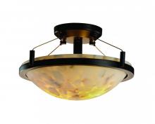 Justice Design Group ALR-9680-35-DBRZ-LED2-2000 - 14" LED Semi-Flush Bowl w/ Ring