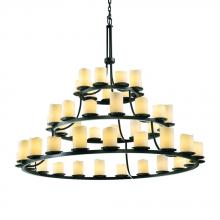 Justice Design Group CNDL-8714-10-CREM-DBRZ - Dakota 45-Light 3-Tier Ring Chandelier