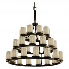 Justice Design Group POR-8712-10-PLET-DBRZ-LED36-25200 - Dakota 36-Light 3-Tier Ring LED Chandelier