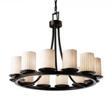 Justice Design Group POR-8768-10-WFAL-MBLK-LED12-8400 - Dakota 12-Light Ring LED Chandelier (Short)