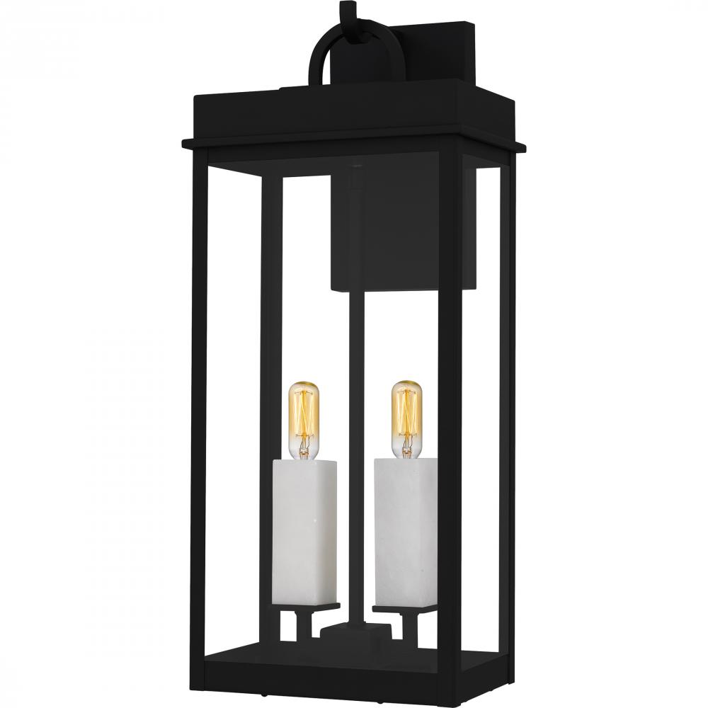 Carmen 2-Light Matte Black Outdoor Wall Lantern