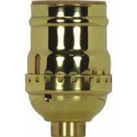 Short Keyless Socket; 1/8 IPS; 3 Piece Stamped Solid Brass; Polished Brass Finish; 660W; 250V; Uno
