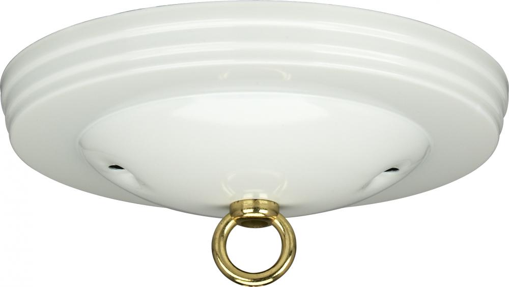 Standard Canopy Kit; White Finish; 5" Diameter; 7/16" Center Hole; 2-8/32 Bar Holes;