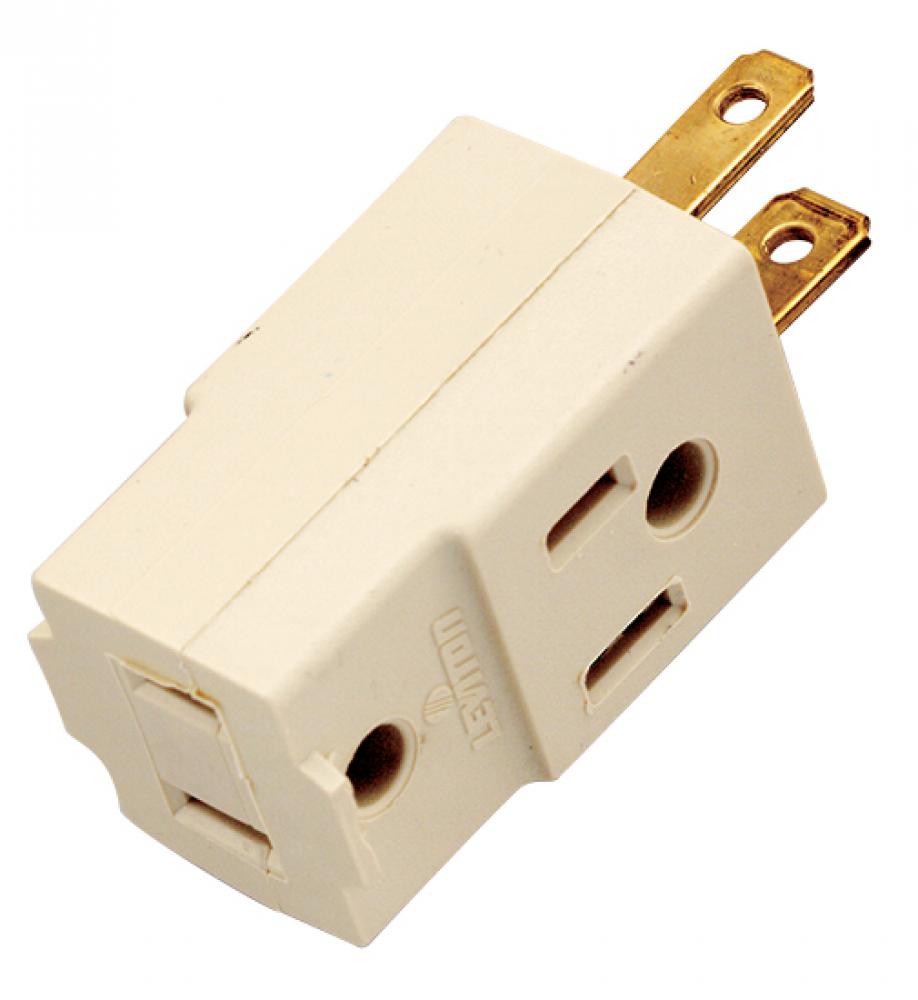 Triple Cube Tap; Ivory Finish; Polarized; 15A; 125V