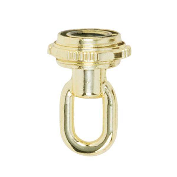 1/8 IP Screw Collar Loop With Ring; 1/8 IP; 25lbs Max; Brass Plated Finish