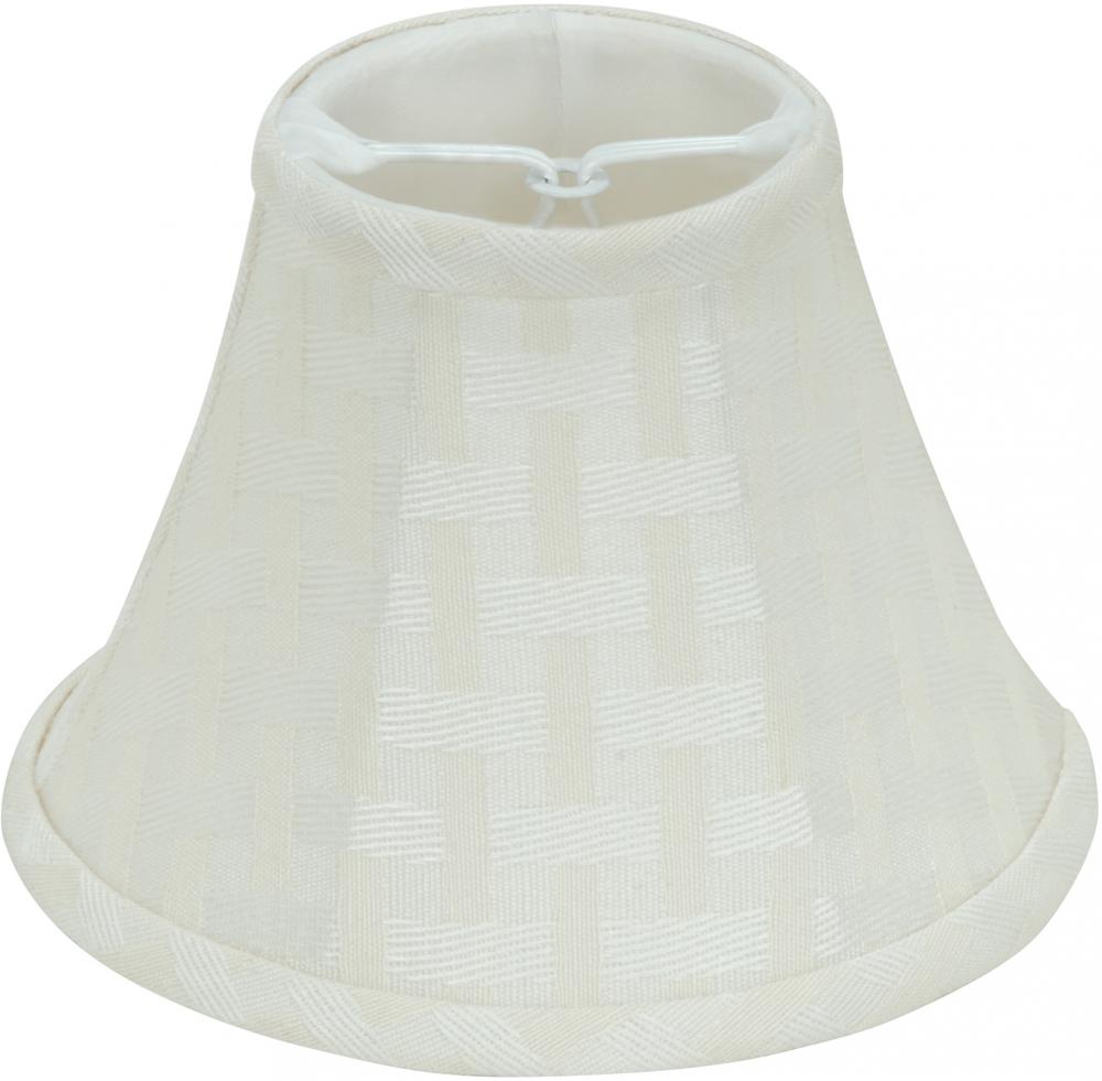 Clip On Shade; Cream Bamboo Linen; 3" Top; 6" Bottom; 4-1/2" Side