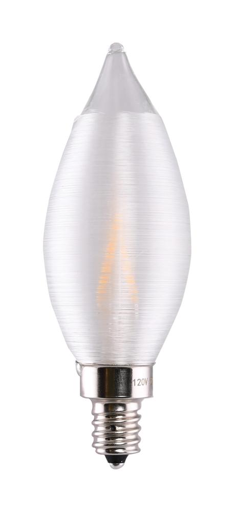 4 Watt CA11 LED Filament; Satin Spun Clear; Candelabra base; 2700K; 120 Volt; Carded
